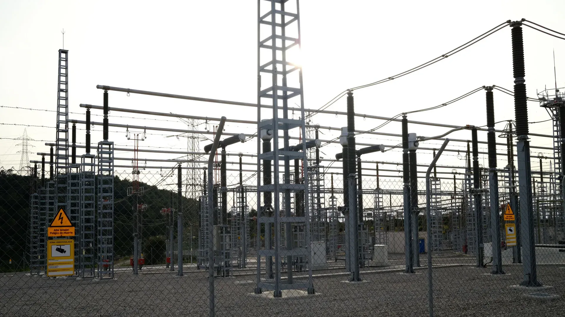 High-voltage electrical substation illustrating grid modernization