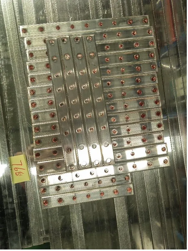Finished Switchgear twist and offset bent copper busbar connections