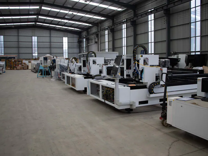 Automated production equipment arranged on an EV component factory floor