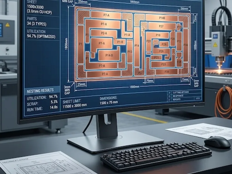 Production software displayed on a shop-floor computer monitor