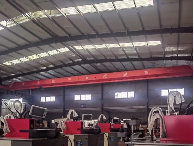 Busbar processing machines installed on a production floor