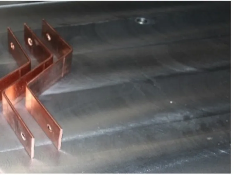 Copper busbar samples with compact offset bends