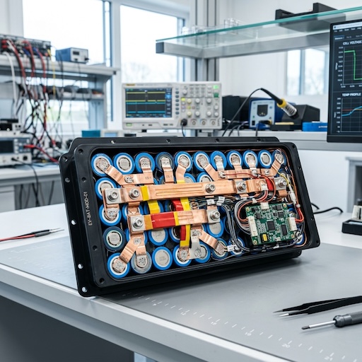High-precision EV battery pack laminated copper busbar connection system